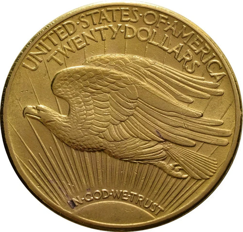 $20 Double Eagle St Gaudens Head Gold Coin — back