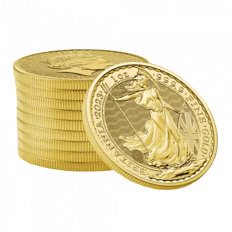 2026 1oz Gold Britannia KCIII Coins – Mega Box (100 Coins) — reverse, stacked