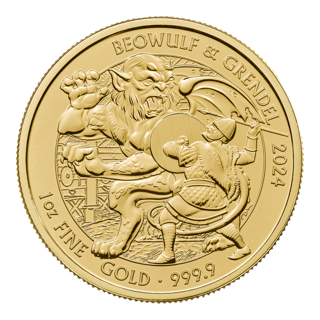 Beowulf Myths and Legends 1oz Gold Coin 2024 — reverse