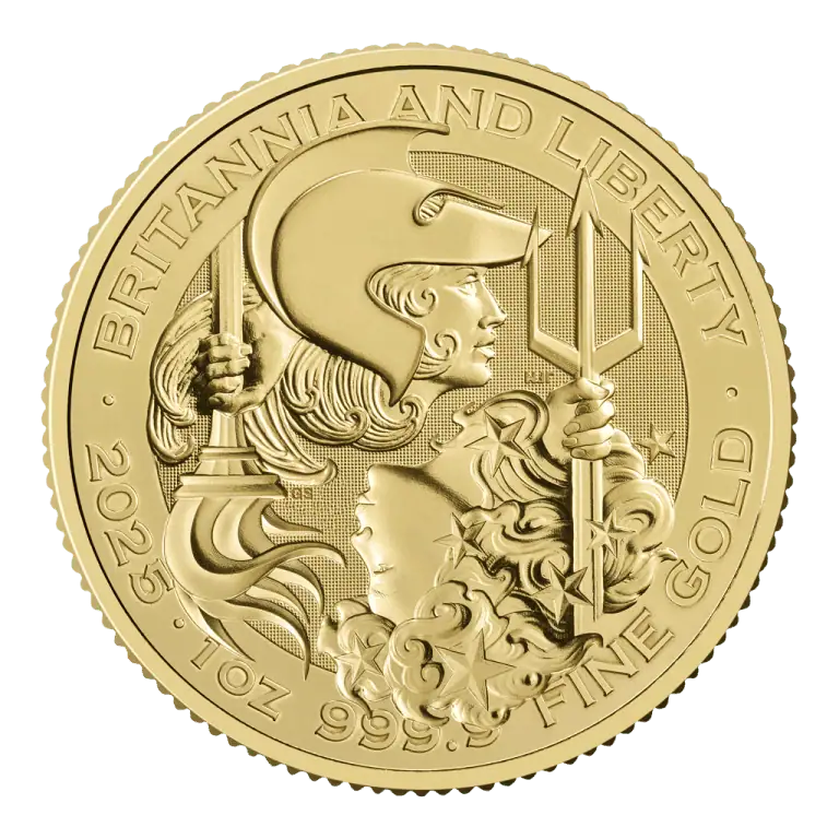 2025 Britannia & Liberty 1oz Gold Coin — reverse