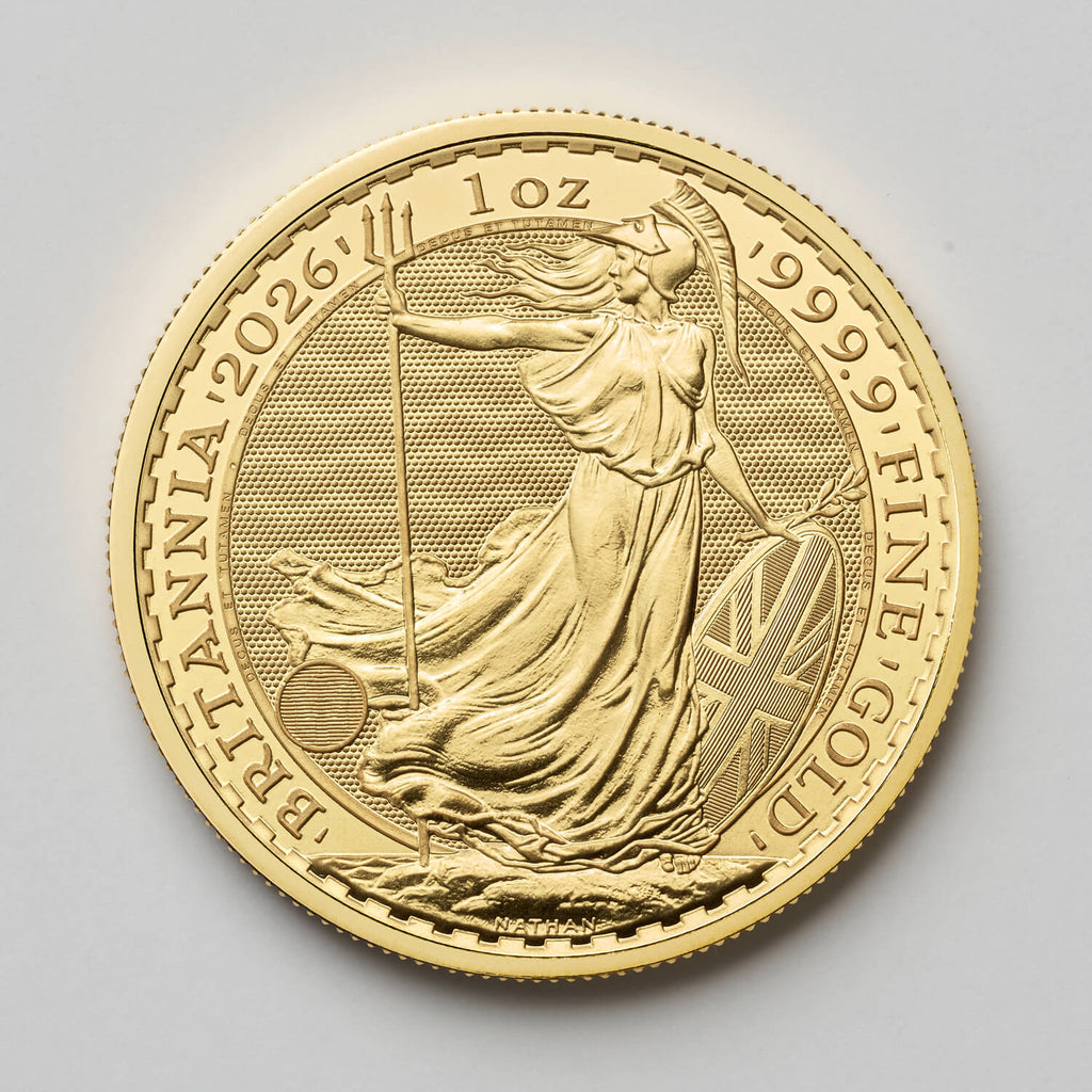 2026 Gold Britannia Coin 1oz — reverse, flat view