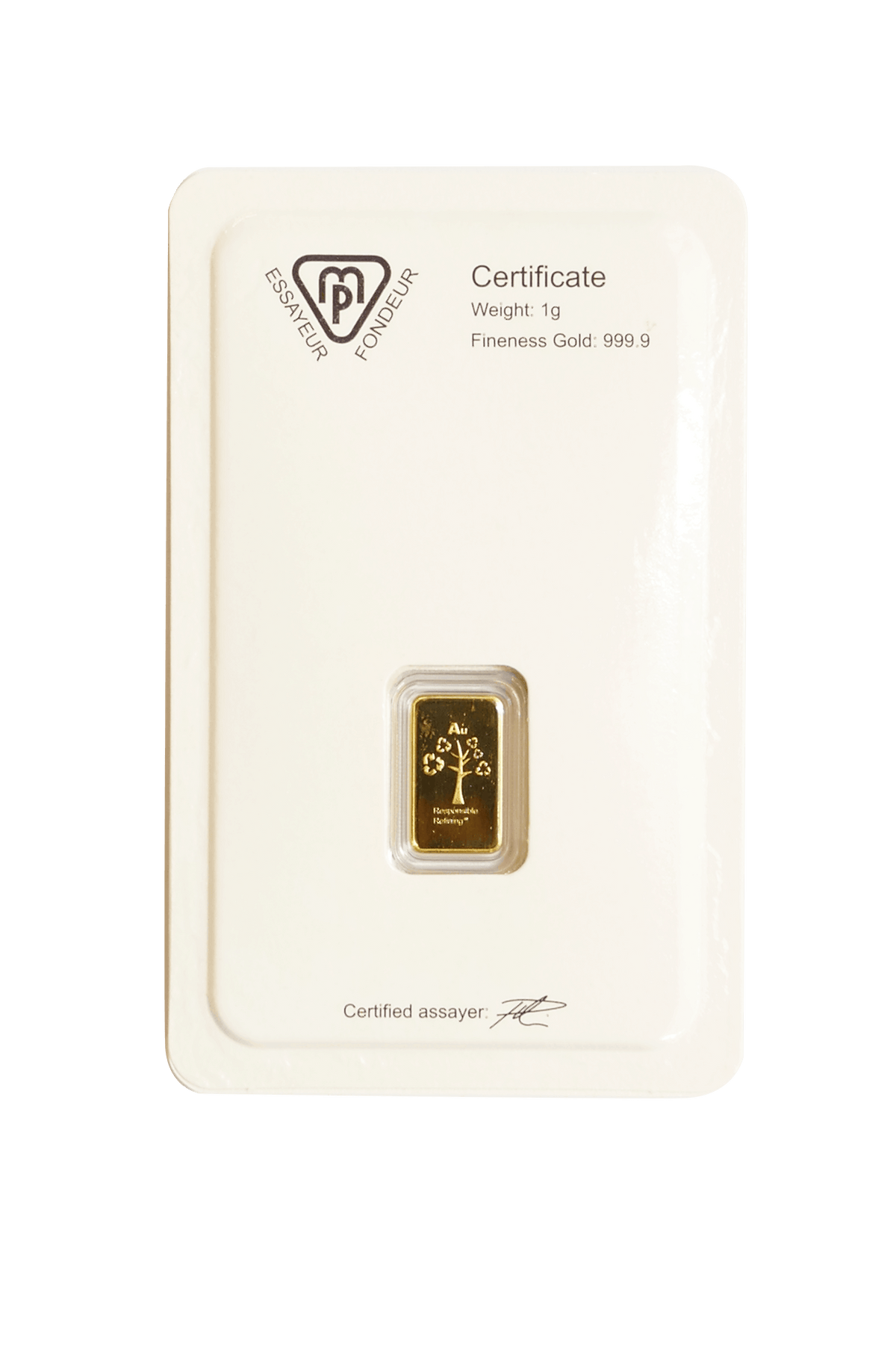 1 Gram Gold Bar — back
