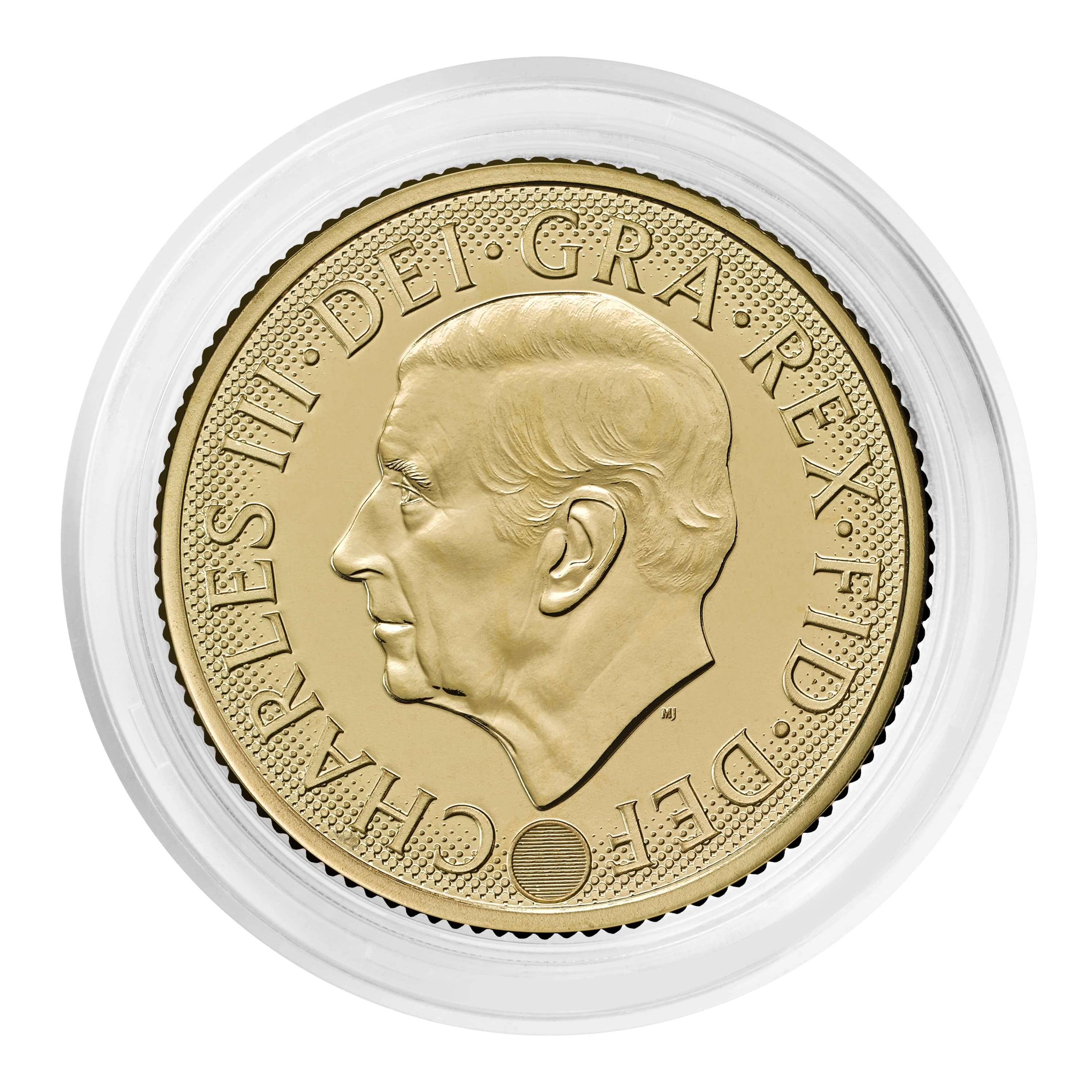 2026 Gold Sovereign — obverse, in capsule