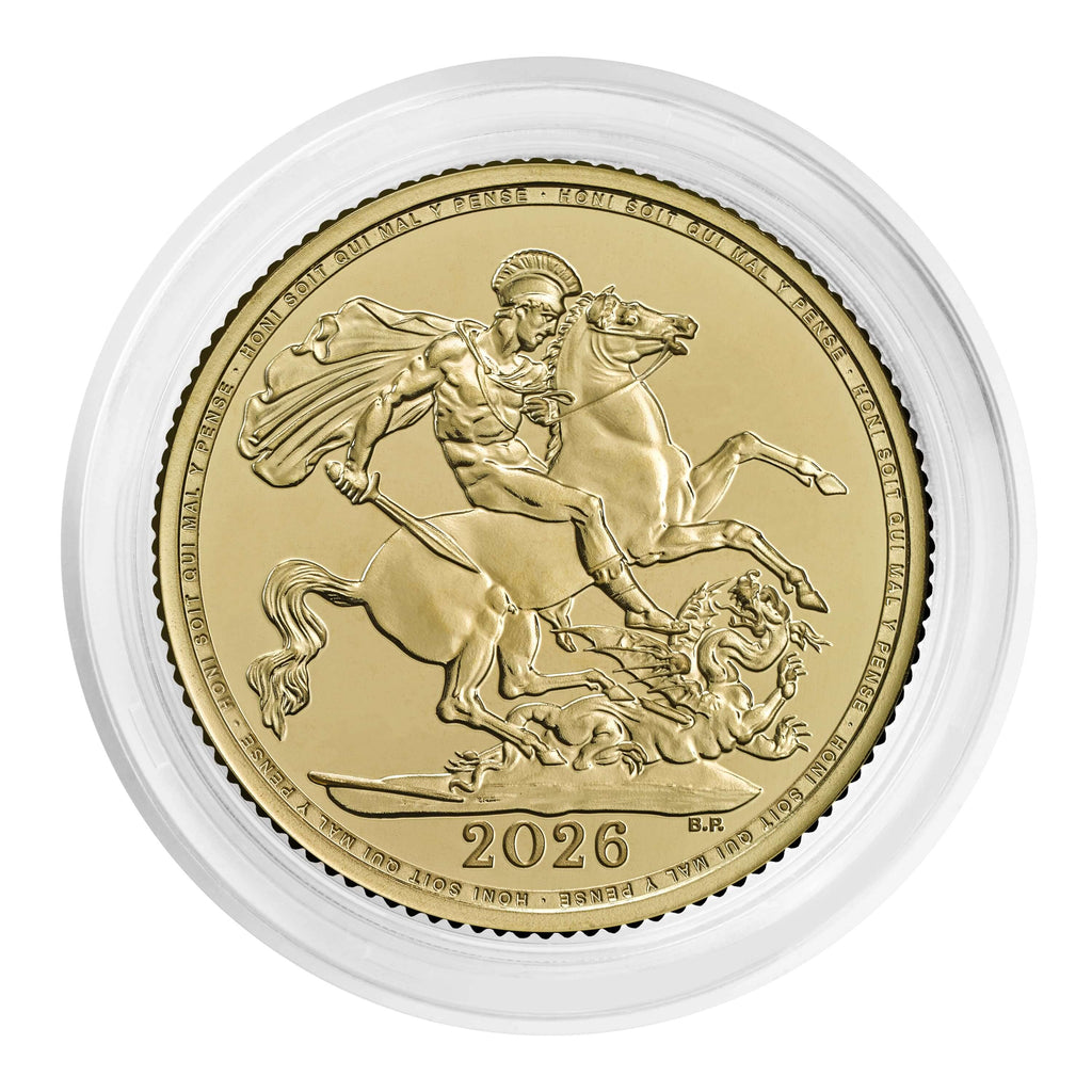 2026 Gold Sovereign — reverse, in capsule